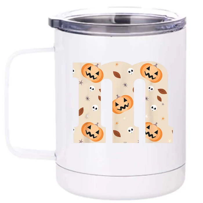 Funny Letter M Groups Halloween Team Costume Front & Back 12oz Stainless Steel Tumbler Cup