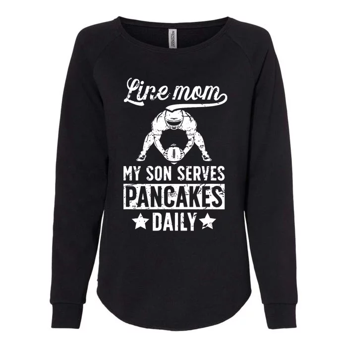 Football Line Mom Funny Mom Of A Football Lineman Mama Womens California Wash Sweatshirt