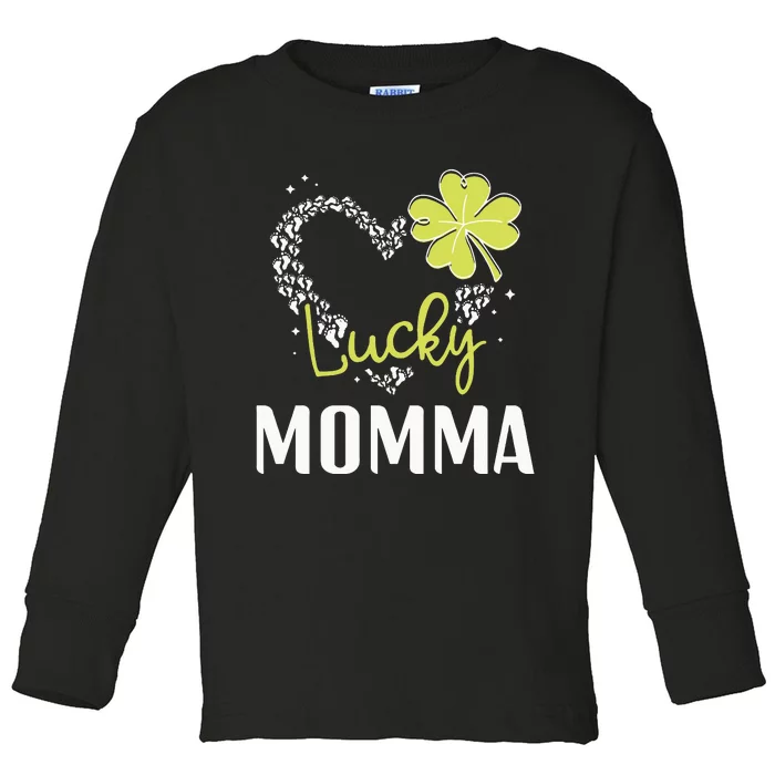 Funny Lucky Momma St Patricks Day gift Toddler Long Sleeve Shirt