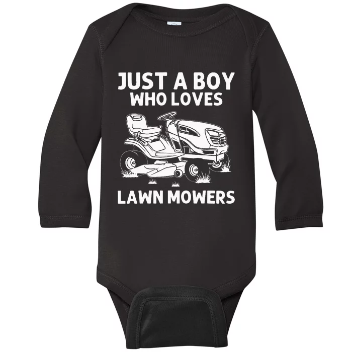 Funny Lawn Mowing Gift Lawn Mower Farm Gardening Baby Long Sleeve Bodysuit