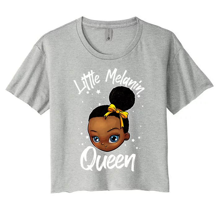 Funny Little Melanin Gift Black History Magic Gift Women's Crop Top Tee