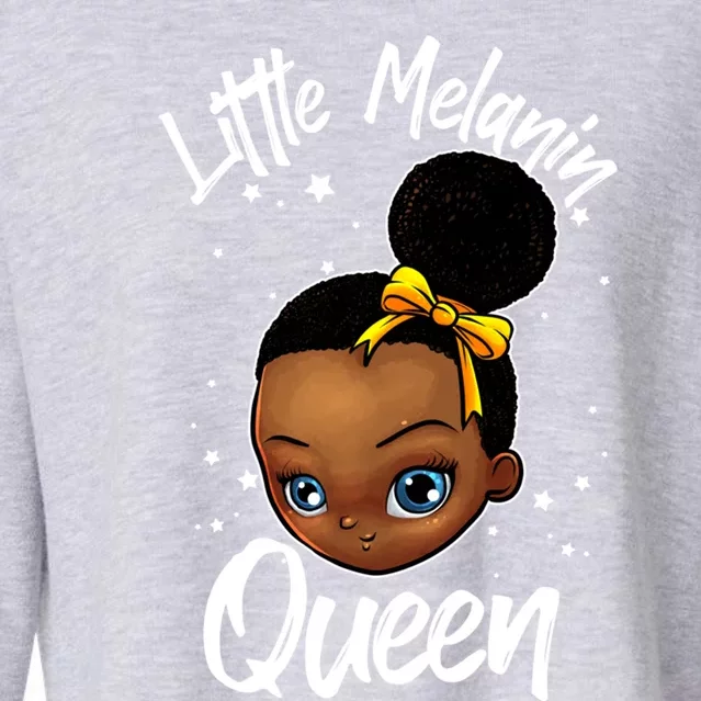 Funny Little Melanin Gift Black History Magic Gift Cropped Pullover Crew