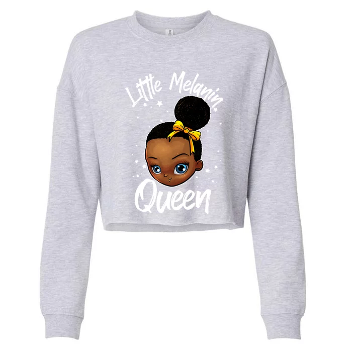 Funny Little Melanin Gift Black History Magic Gift Cropped Pullover Crew