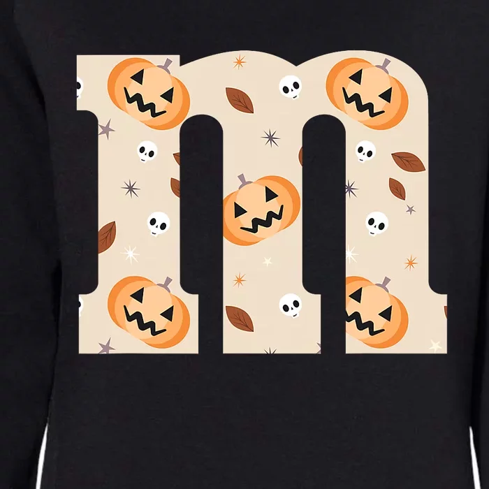 Funny Letter M Groups Halloween Team Costume Womens California Wash Sweatshirt