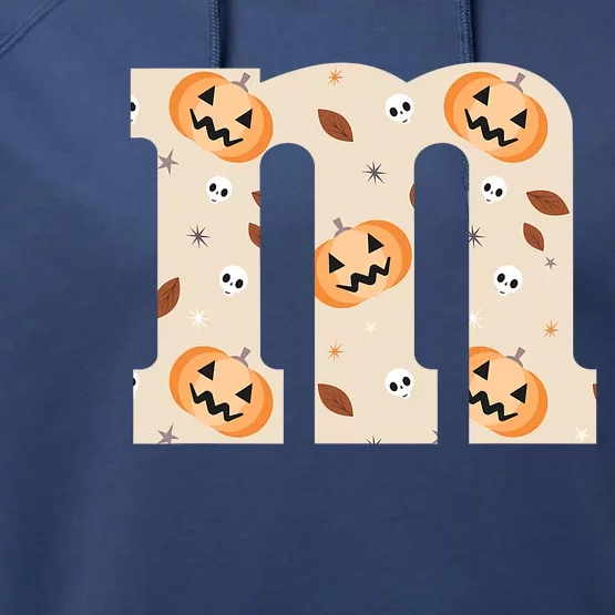 Funny Letter M Groups Halloween Team Costume Performance Fleece Hoodie