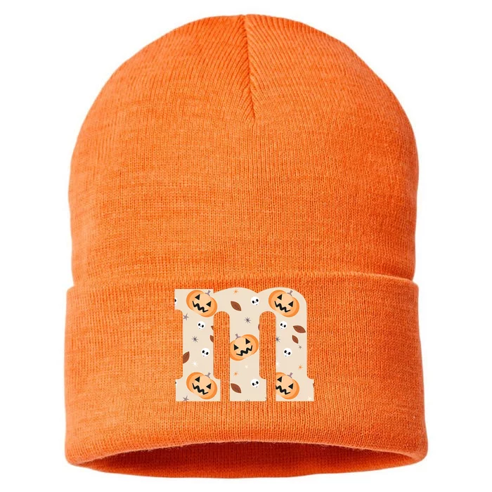 Funny Letter M Groups Halloween Team Costume Sustainable Knit Beanie