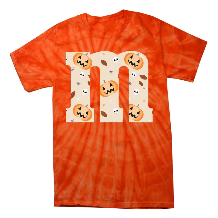 Funny Letter M Groups Halloween Team Costume Tie-Dye T-Shirt