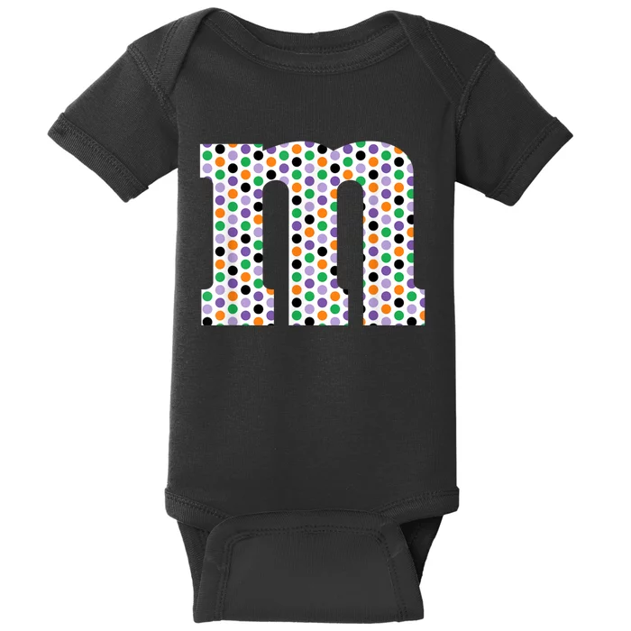 Funny Letter M Groups Halloween Team Costume Funny Design Baby Bodysuit