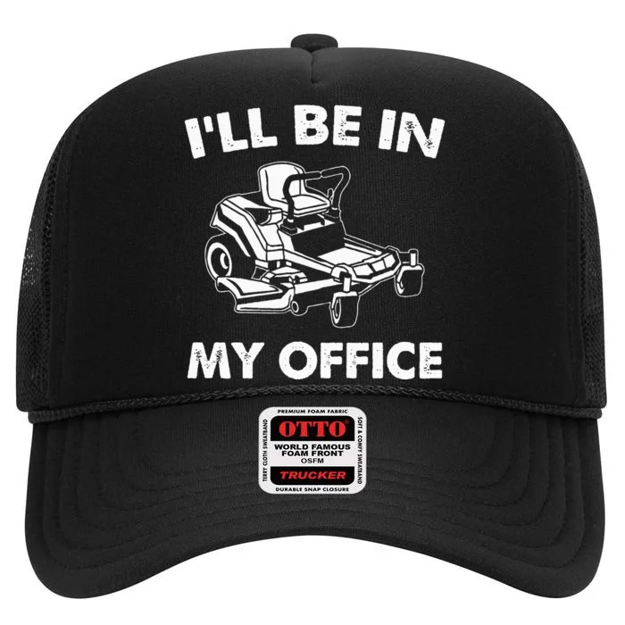 Funny Lawn Mowing Retirement Design Zero Turn Mower High Crown Mesh Trucker Hat