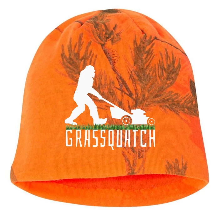 Funny Lawn Mowing Grassquatch Bigfoot Lawn Mower Kati - Camo Knit Beanie