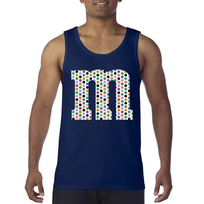 Funny Letter M Groups Halloween Team Costume Tank Top