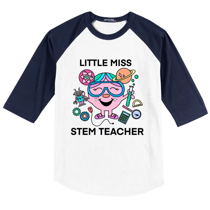 Funny Little Miss Stem Teacher Baseball Sleeve Shirt