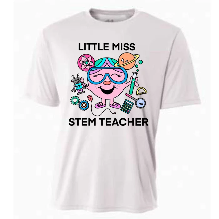 Funny Little Miss Stem Teacher Cooling Performance Crew T-Shirt