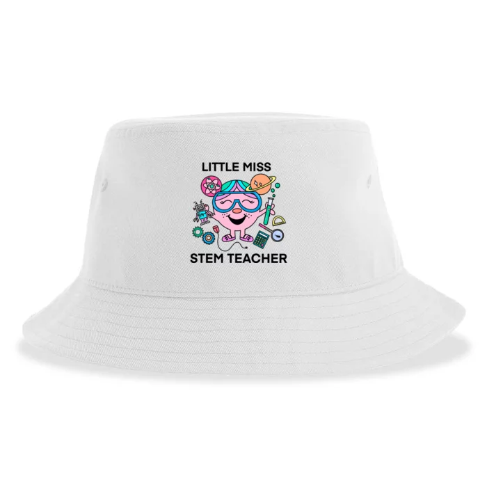 Funny Little Miss Stem Teacher Sustainable Bucket Hat