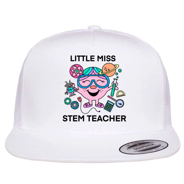 Funny Little Miss Stem Teacher Flat Bill Trucker Hat