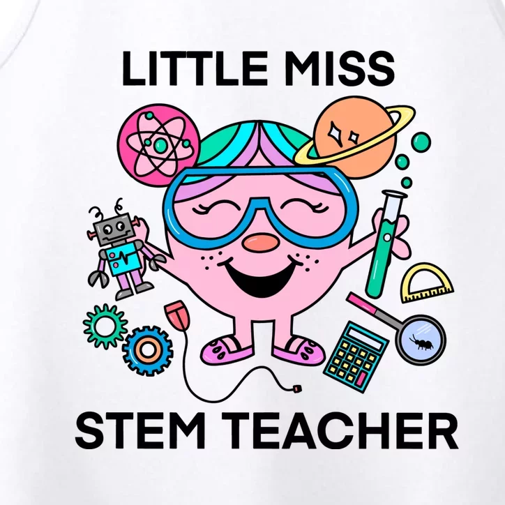 Funny Little Miss Stem Teacher Performance Tank