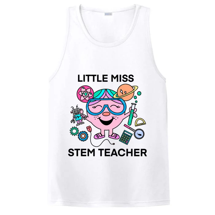 Funny Little Miss Stem Teacher Performance Tank