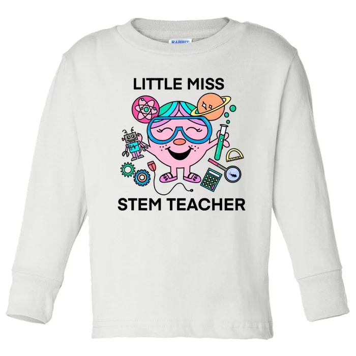 Funny Little Miss Stem Teacher Toddler Long Sleeve Shirt