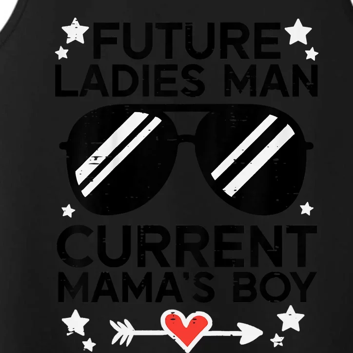 Future Ladies Man Current Mamas Boy Funny Valentines Day Performance Tank