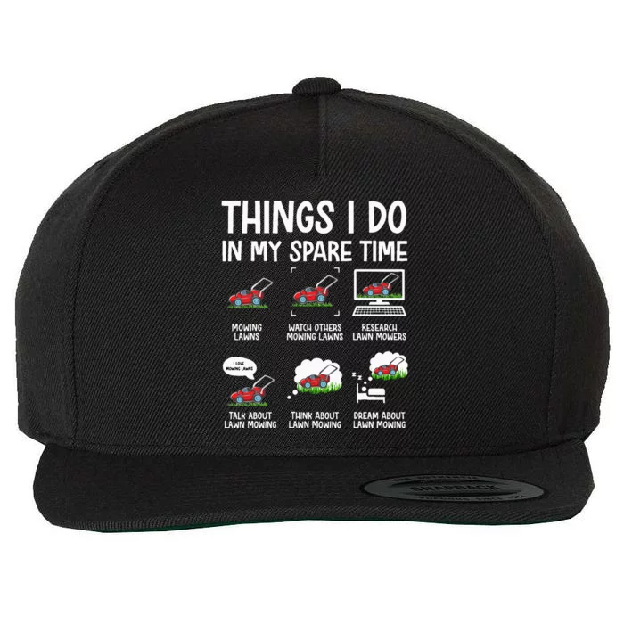 Funny Lawn Mower Clothes Gifts For Landscapers Gardener Wool Snapback Cap