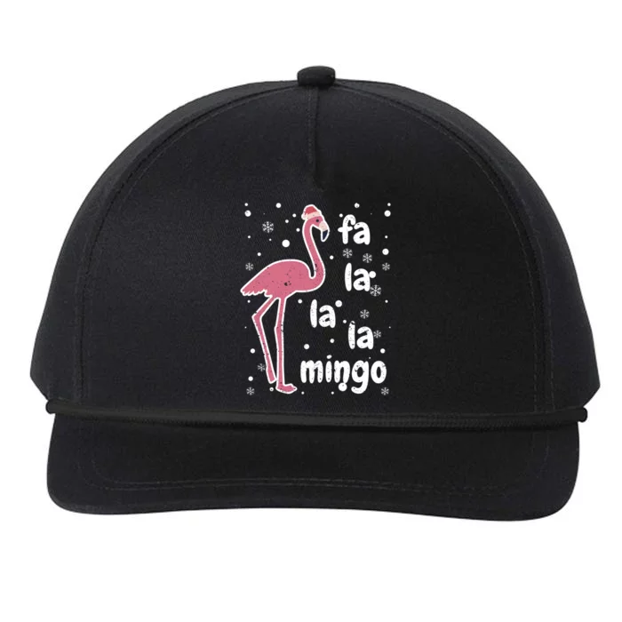 Fa La Mingo Funny Christmas Flamingo Lover Santa Claus Hat Gift Snapback Five-Panel Rope Hat