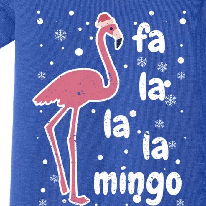 Fa La Mingo Funny Christmas Flamingo Lover Santa Claus Hat Gift Baby Bodysuit