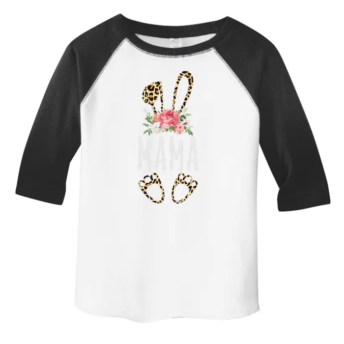 Floral Leopard Mama Bunny Gift Happy Easter Mother's Day Toddler Fine Jersey T-Shirt