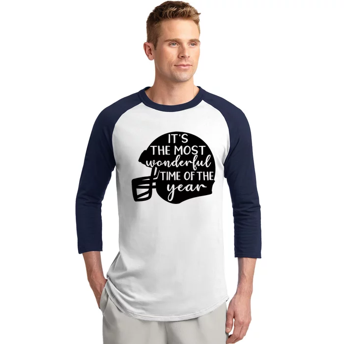 Football Lover Most Wonderful Time Of The Year Gift Baseball Sleeve Shirt