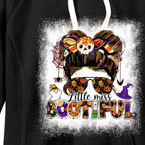 Funny Little Miss Bootiful Messy Bun Halloween Costume Gift Women's Fleece Hoodie