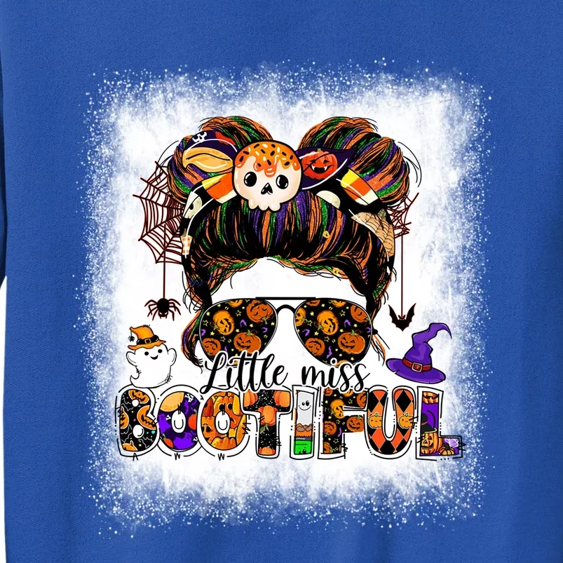 Funny Little Miss Bootiful Messy Bun Halloween Costume Gift Tall Sweatshirt