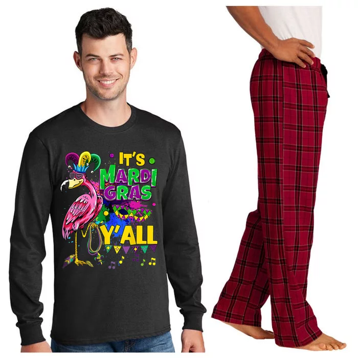 Flamingo Lover Mardi Gras Celebration New Orleans Louisiana Long Sleeve Pajama Set