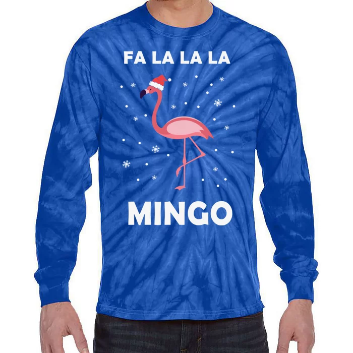 Fa Lalala Mingo Funny Christmas Animal Lovers Gift Tie-Dye Long Sleeve Shirt