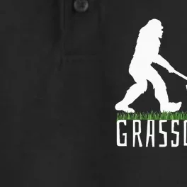 Funny Lawn Mowing Grassquatch Bigfoot Lawn Mower Dry Zone Grid Performance Polo