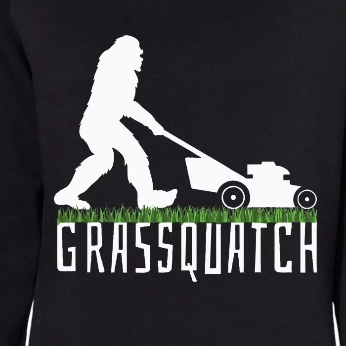 Funny Lawn Mowing Grassquatch Bigfoot Lawn Mower Womens California Wash Sweatshirt