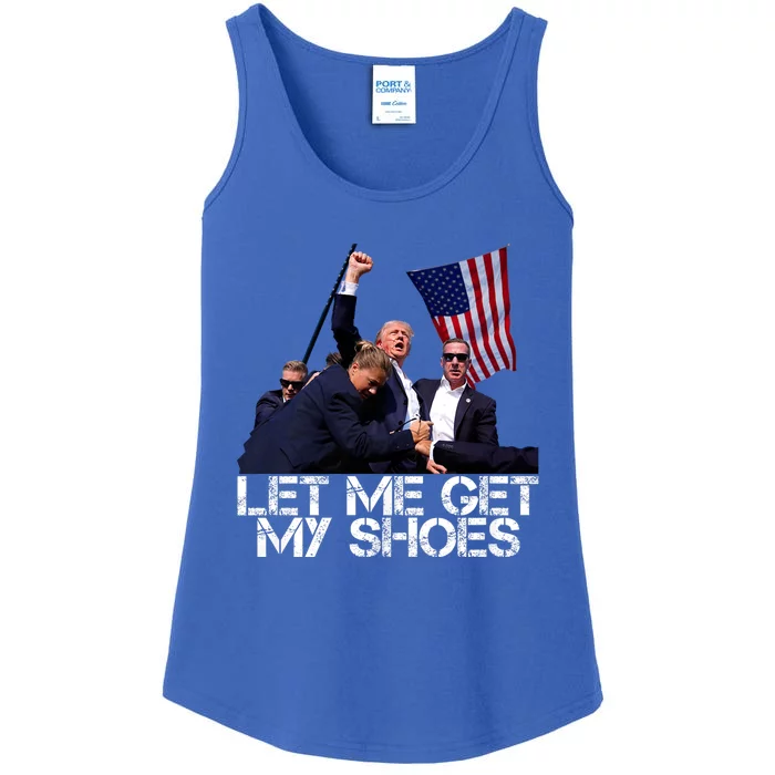 Funny Let Me Get My Shoes Trump 2024 Ladies Essential Tank