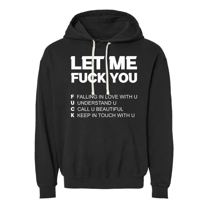 Funny Let Me Fuck You Garment-Dyed Fleece Hoodie