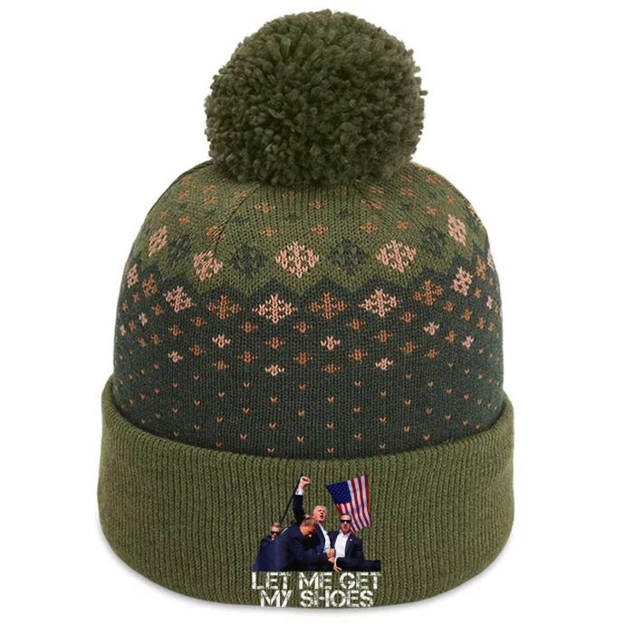 Funny Let Me Get My Shoes Trump Voting Election 2024 The Baniff Cuffed Pom Beanie