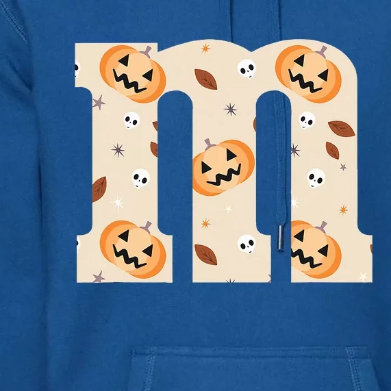 Funny Letter M Groups Halloween Team Costume Premium Hoodie