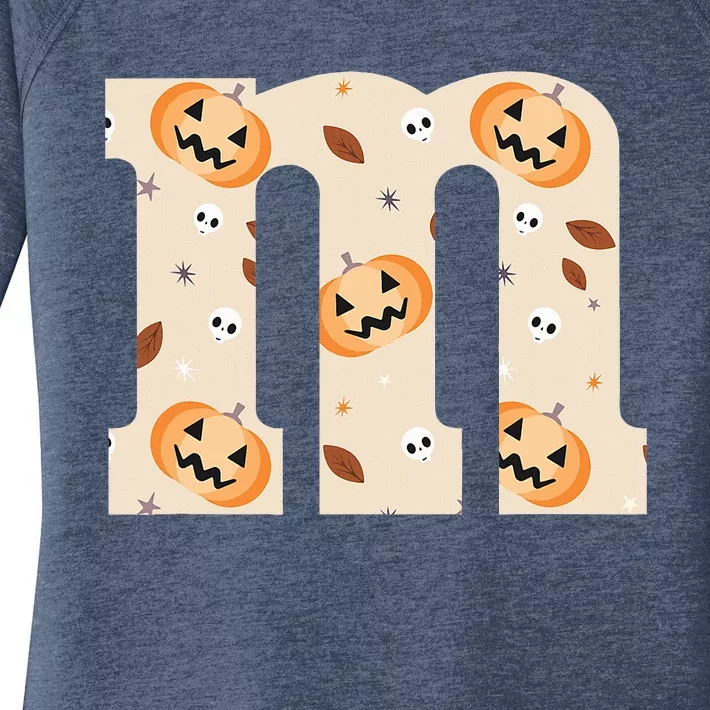 Funny Letter M Groups Halloween Team Costume Women's Perfect Tri Tunic Long Sleeve Shirt