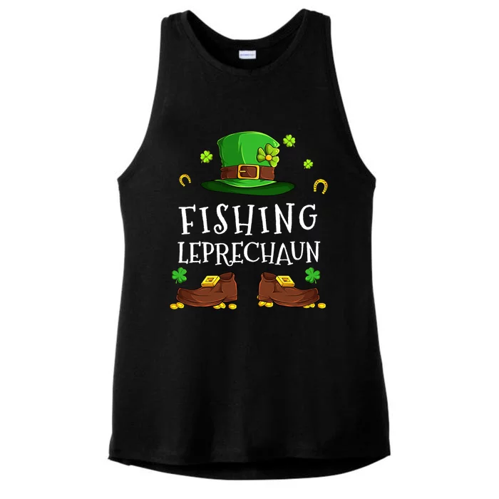 Fishing Leprechaun Matching Family Group St Patricks Gift Ladies Tri-Blend Wicking Tank