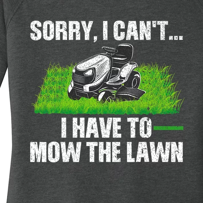 Funny Lawn Mowing For Men Women Lawn Mower Mow Mowing Women's Perfect Tri Tunic Long Sleeve Shirt