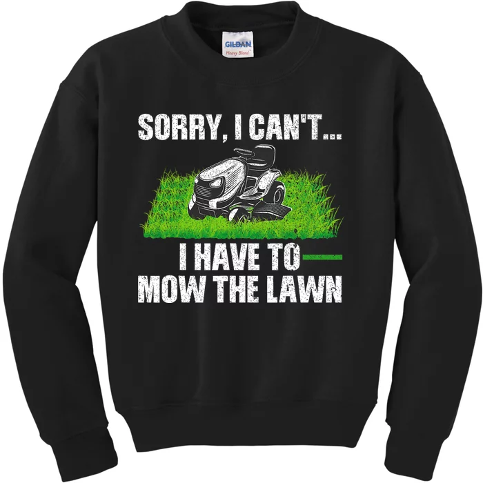 Funny Lawn Mowing For Men Women Lawn Mower Mow Mowing Kids Sweatshirt