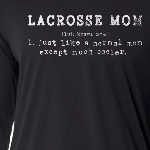 Funny Lacrosse Mom Lax Retro Definition Cooling Performance Long Sleeve Crew