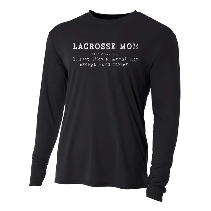 Funny Lacrosse Mom Lax Retro Definition Cooling Performance Long Sleeve Crew