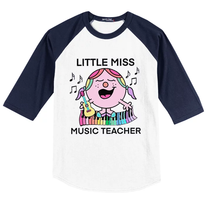 Funny Listle Miss Music Teacher Baseball Sleeve Shirt