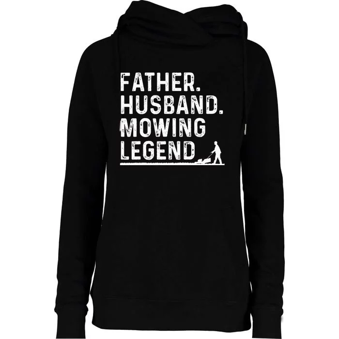 Funny Lawn Mower Design For Dad Lawn Mowing Landscaping Womens Funnel Neck Pullover Hood