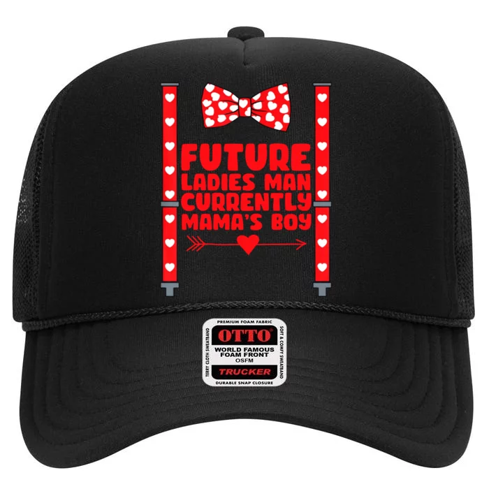 Future Ladies Man Currently Mama's Boy High Crown Mesh Trucker Hat