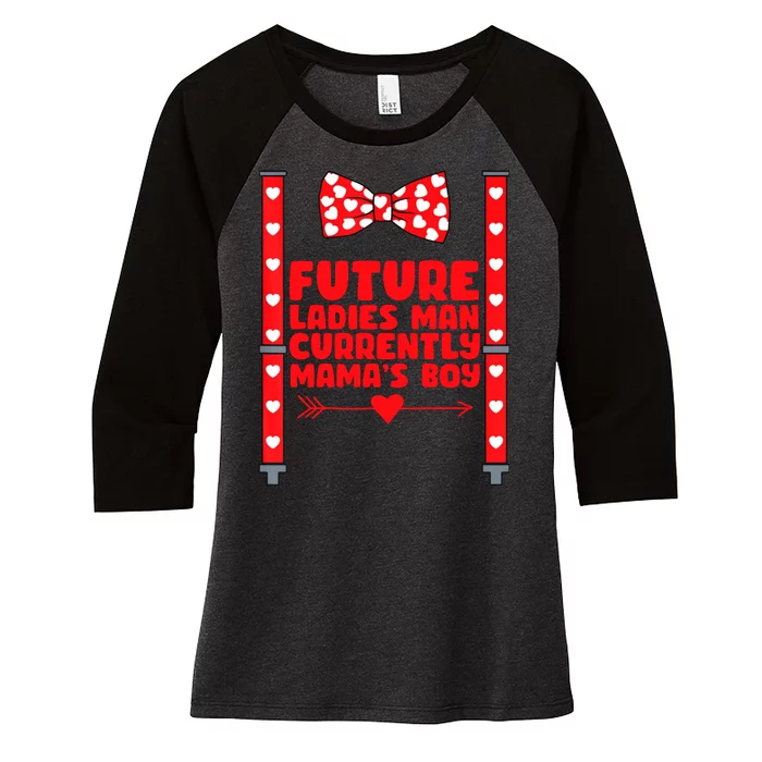 Future Ladies Man Currently Mama's Boy Women's Tri-Blend 3/4-Sleeve Raglan Shirt