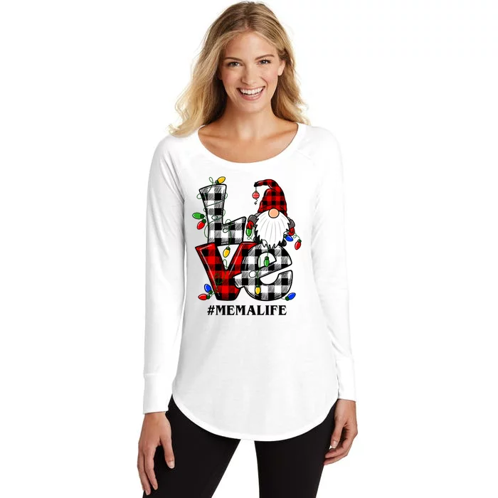 Funny Love Mema Gnomes Christmas Mema Life Women's Perfect Tri Tunic Long Sleeve Shirt