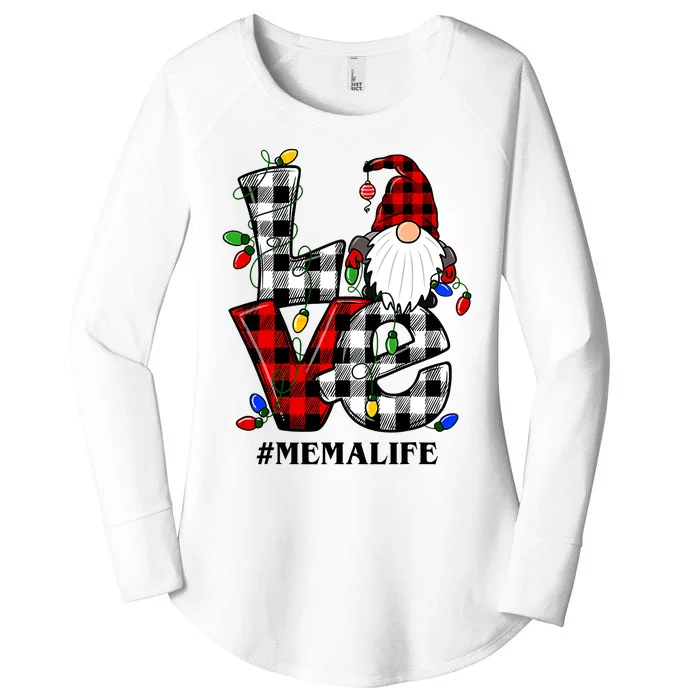 Funny Love Mema Gnomes Christmas Mema Life Women's Perfect Tri Tunic Long Sleeve Shirt